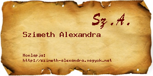 Szimeth Alexandra névjegykártya